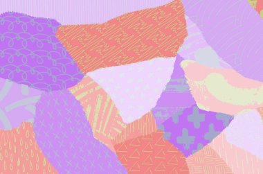 Soyut siyah konturlar, el vektör desen çizdi. Geometrik tarzı Retro soyut desen. Soyut çok renkli geometrik desen.