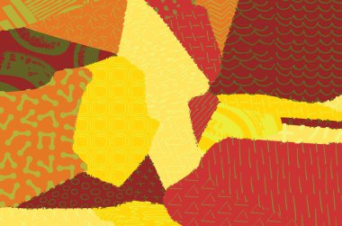 Soyut siyah konturlar, el vektör desen çizdi. Geometrik tarzı Retro soyut desen. Soyut çok renkli geometrik desen.