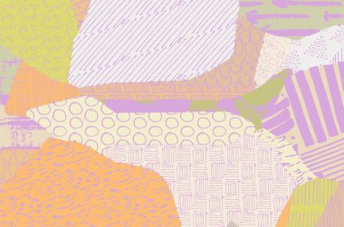 Soyut siyah konturlar, el vektör desen çizdi. Geometrik tarzı Retro soyut desen. Soyut çok renkli geometrik desen.