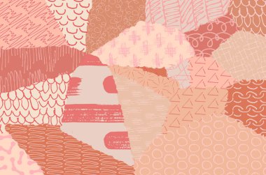 Soyut siyah konturlar, el vektör desen çizdi. Geometrik tarzı Retro soyut desen. Soyut çok renkli geometrik desen.