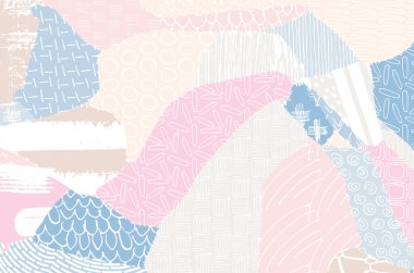 Soyut siyah konturlar, el vektör desen çizdi. Geometrik tarzı Retro soyut desen. Soyut çok renkli geometrik desen.