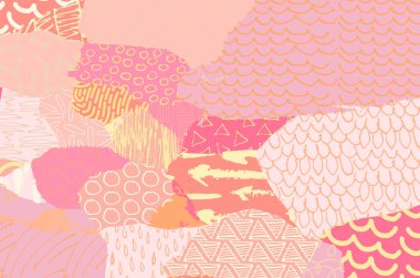 Soyut siyah konturlar, el vektör desen çizdi. Geometrik tarzı Retro soyut desen. Soyut çok renkli geometrik desen.