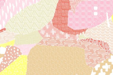 Soyut siyah konturlar, el vektör desen çizdi. Geometrik tarzı Retro soyut desen. Soyut çok renkli geometrik desen.