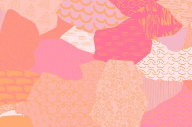 Soyut siyah konturlar, el vektör desen çizdi. Geometrik tarzı Retro soyut desen. Soyut çok renkli geometrik desen.