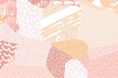 Soyut siyah konturlar, el vektör desen çizdi. Geometrik tarzı Retro soyut desen. Soyut çok renkli geometrik desen.