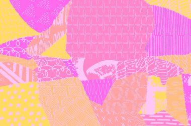 Soyut siyah konturlar, el vektör desen çizdi. Geometrik tarzı Retro soyut desen. Soyut çok renkli geometrik desen.