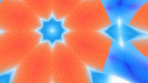 Yumuşak Grain desenli soyut Radyasyon Patlaması, Psikedelik Biçimli Simetrik Parıltı Şablonu, İnce Gürültülü Dairesel Abstrakt, Gradyan Akımlı Kaleydoskopik Yıldız Patlaması