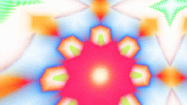 Yumuşak Grain desenli soyut Radyasyon Patlaması, Psikedelik Biçimli Simetrik Parıltı Şablonu, İnce Gürültülü Dairesel Abstrakt, Gradyan Akımlı Kaleydoskopik Yıldız Patlaması