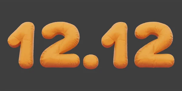12.12 'lik altın şişirilebilir helyum folyo satışı ekmek balonları tarzı. Vektör illüstrasyon eps10