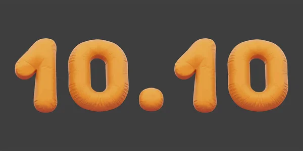 10.10 'luk altın şişirilebilir helyum folyo satışı ekmek balonları tarzında. Vektör illüstrasyon eps10