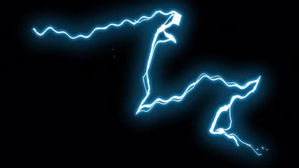 Motion Animación Espectacular Tormenta Energía Iluminación Huelgas Poder Dibujos Animados — Vídeos de Stock