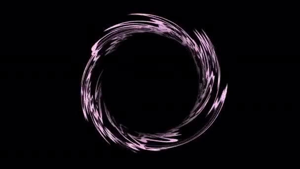 Cerchi Neon Small Vortice Bianco Nero Astratto Movimento Futuristico Sfondo — Video Stock
