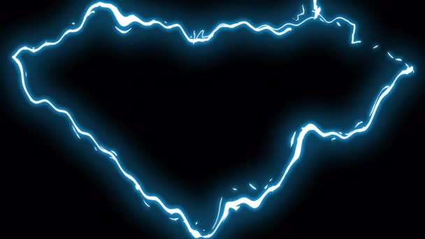 Motion Animation Spectacular Thunderstorm Energy Heart Lighting Strikes Happy Valentine — Video Stock