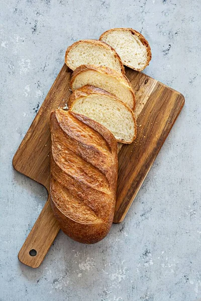 배경에 위에서 로이구운 빵이었다 두루마리 형태의 전통적 — 스톡 사진