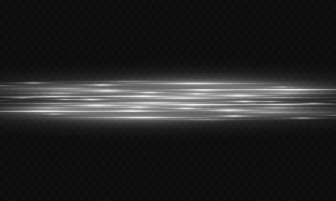 Yatay mercek fişekleri paketi. Lazer ışınları, yatay ışık ışınları. Güzel ışık fişekleri. Karanlık arka planda parlak çizgiler. Parlak, soyut, ışıl ışıl bir arka plan.