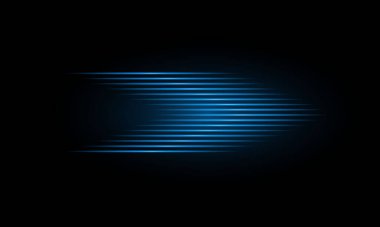 Mavi ışık vektör çizimi, siyah arkaplan üzerinde ışık etkisi. Tasarım ögesi.