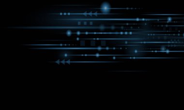 Pürüzsüz Satır Efekti Vektör Resimlemesi Koyu Mavi Arkaplan yüksek teknoloji dijital teknoloji kavramı soyut ışıldayan çizgiler arka plan