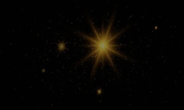 Des Étincelles Poussière Des Étoiles Dorées Brillent Une Lumière Spéciale — Image vectorielle