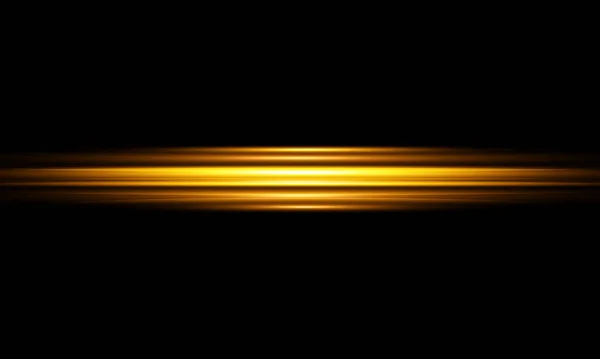 Rayons Lumière Horizontaux Paquet Fusées Éclairantes Horizontales Jaune Éclair Faisceaux — Image vectorielle