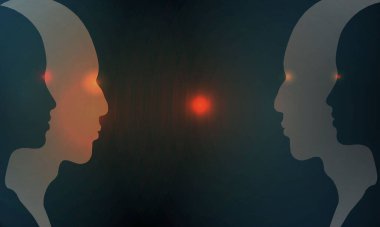 Baş silueti. Geleceğin teknolojisi..