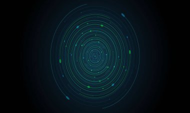  Soyutlamayı çember içine al. Güzel neon ışığı.