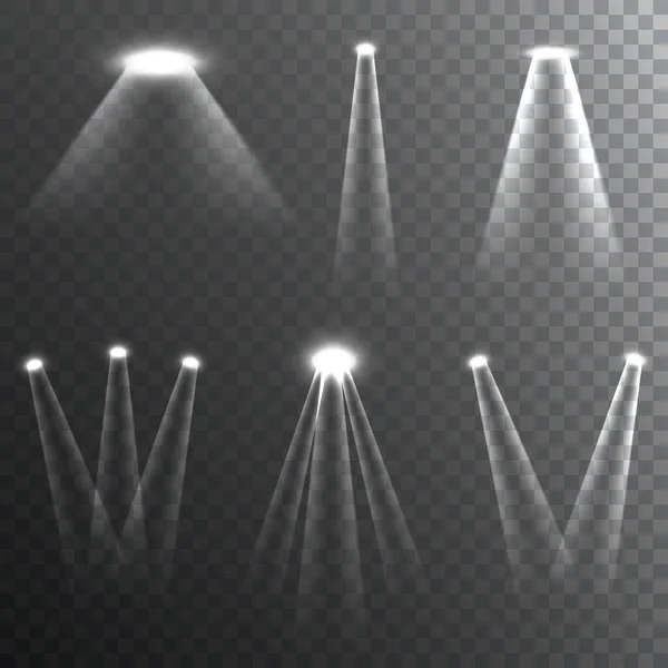 Rayon Lumineux Blanc Lumière Effets Lumineux Lumineux Lumineux Isolés Sur — Image vectorielle
