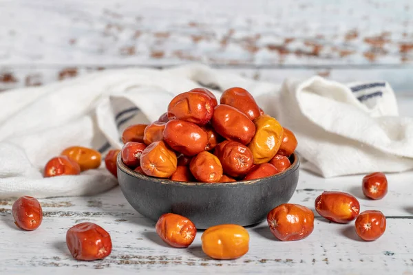 stock image Silverberry on wood background. Healthy food. close up