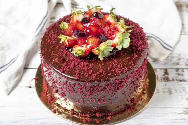케익이요 위에서 케이크를 축하하거나 가까이 — 스톡 사진