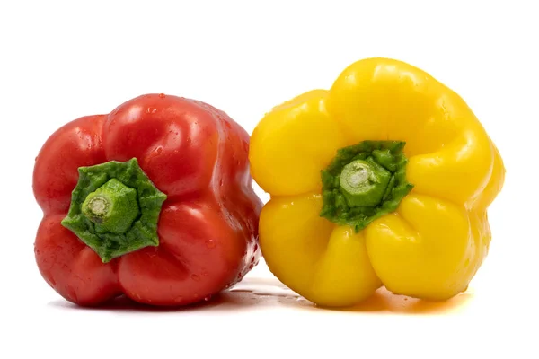 Bell pepper isolated on white background. Fresh organic vegetables. Clipping Path. Full depth of field. close up