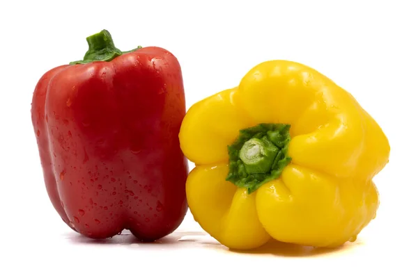 Bell pepper isolated on white background. Fresh organic vegetables. Clipping Path. Full depth of field. close up