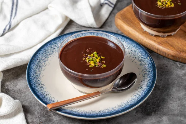 Chocolate pudding. Supangle or chocolate pudding prepared with sugar, starch, milk, butter and cocoa