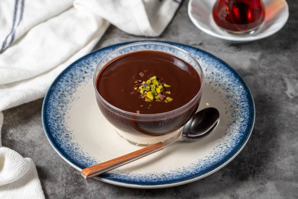 Chocolate pudding. Supangle or chocolate pudding prepared with sugar, starch, milk, butter and cocoa