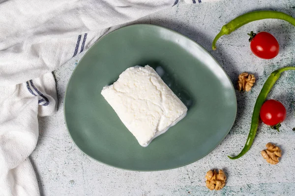 Clotted cream or butter cream. Turkish creamy dairy product. Cow's cream for breakfast. Local name kaymak. Top view