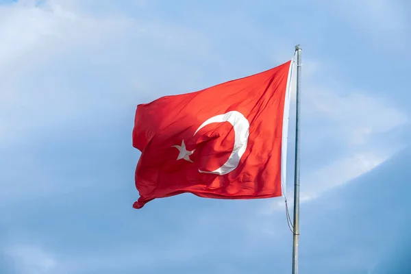 Turkish flag. Turkey national flag. Turkish flag outdoors