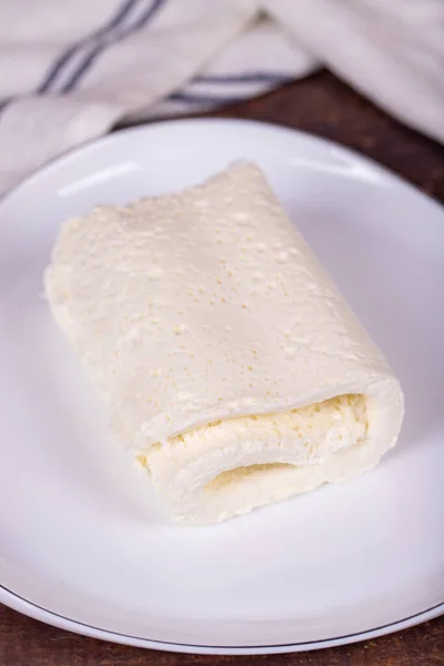Creme Entalhado Fundo Madeira Creme Entalhado Creme Manteiga Para Café — Fotografia de Stock