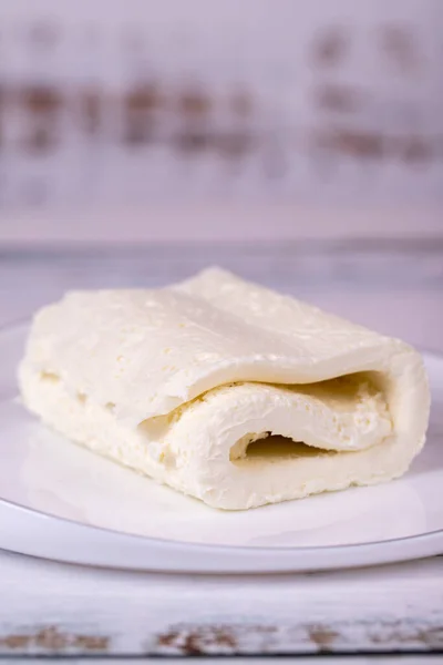 Creme Vaca Pequeno Almoço Creme Fresco Orgânico Coagulado Creme Manteiga — Fotografia de Stock