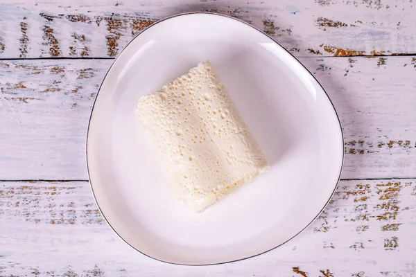 Creme Vaca Pequeno Almoço Creme Fresco Orgânico Coagulado Creme Manteiga — Fotografia de Stock