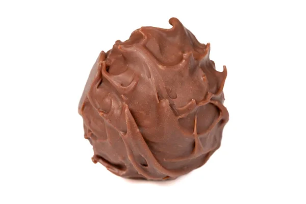 Cokelat Praline Coklat Dengan Truffle Atau Praline Mengisi Terisolasi Pada — Stok Foto