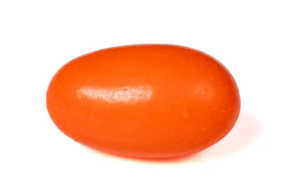 Καραμέλες Αμυγδάλου Σοκολάτα Καλύπτονται Πορτοκαλί Dragee Καραμέλα Απομονώνονται Λευκό Φόντο — Φωτογραφία Αρχείου