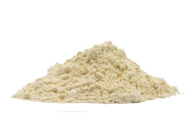 stock image Garlic powder isolated on white background. Pile of dried ground garlic powder spice