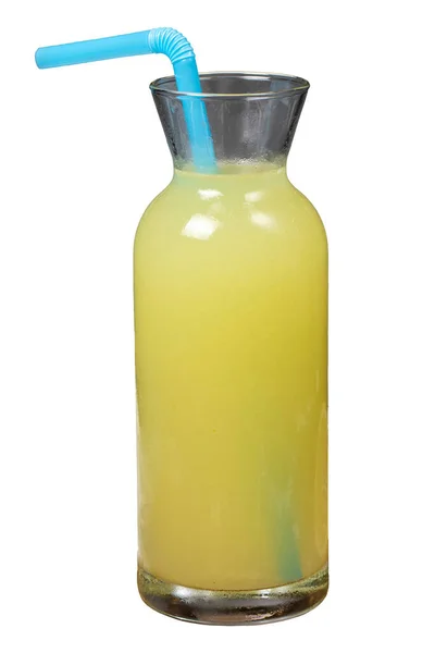 Domácí Limonáda Cool Čerstvě Vyrobené Limonády Ovoce Izolované Bílém Pozadí — Stock fotografie