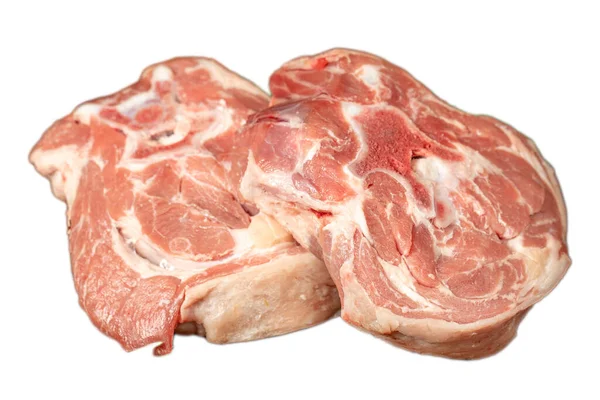 Мясо Шее Ягненка Неприготовленный Сырой Баранины Шея Изолированы Белом Фоне — стоковое фото