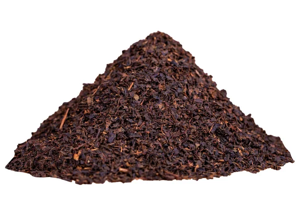 Μαύρο Τσάι Αποξηραμένο Τσάι Μαύρης Θάλασσας Απομονωμένο Λευκό Φόντο Κλείσε — Φωτογραφία Αρχείου