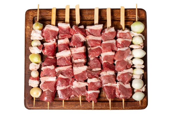 Lamsvlees Geïsoleerd Een Witte Achtergrond Barbecue Vlees Gemaakt Van Lamsbout — Stockfoto