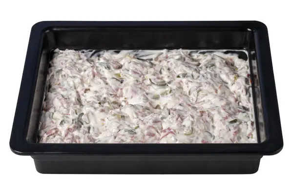 Salada Italiana Isolada Sobre Fundo Branco Salada Preparada Com Ervilhas — Fotografia de Stock