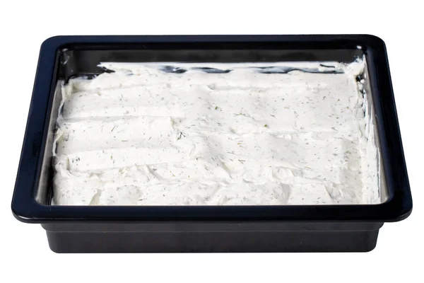 Haydari Geïsoleerd Witte Achtergrond Yoghurt Munt Boter Voorgerecht Gezonde Hapjes — Stockfoto