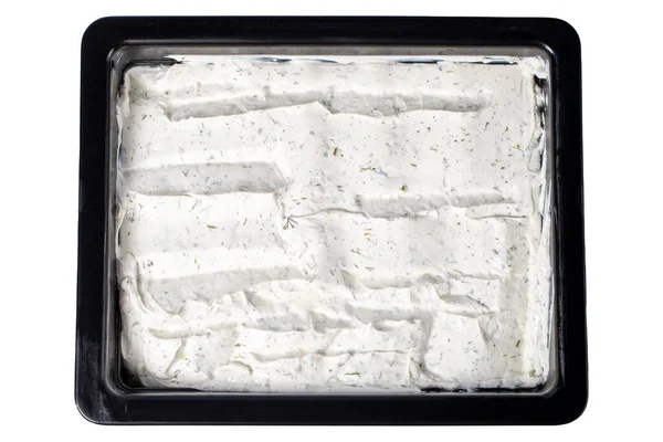 Haydari Geïsoleerd Witte Achtergrond Yoghurt Munt Boter Voorgerecht Gezonde Hapjes — Stockfoto