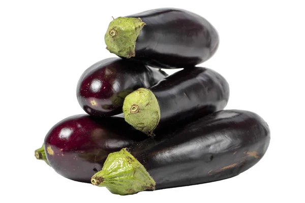 Eggplant Isolerad Vit Bakgrund Färsk Aubergine Skörd Säsong Koncept Grönsaker — Stockfoto