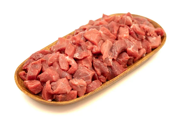 Kalvstekt Kött Isolerat Vit Bakgrund Obehandlat Nötkött Kryddat Med Örter — Stockfoto