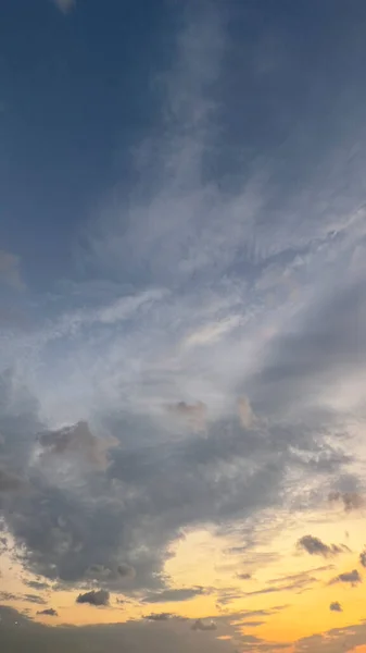 Cloudy sunset sky. White cloud with blue sky background
